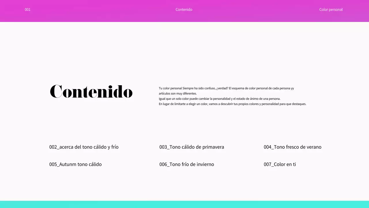 Un arco iris de colores personales para las presentaciones