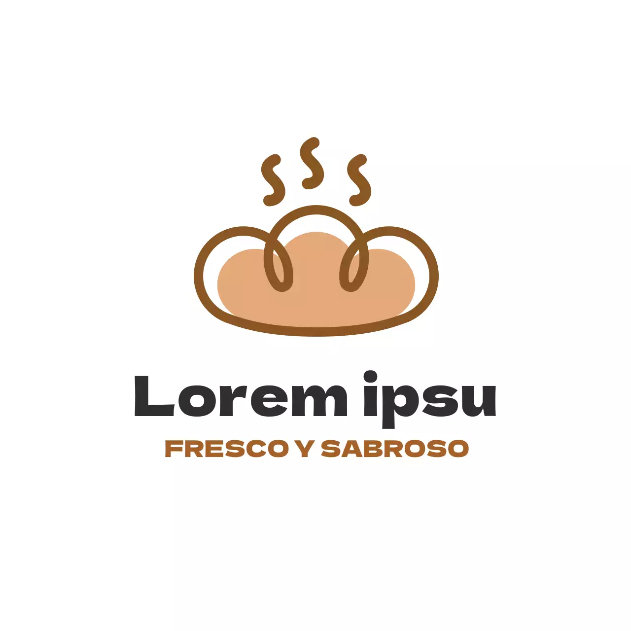 Ilustración marrón etiqueta limpia restaurante panadería