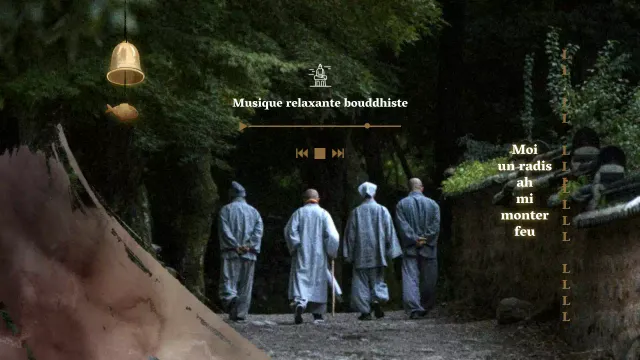 Vignette avec fond de photo vert foncé de forêt apaisante