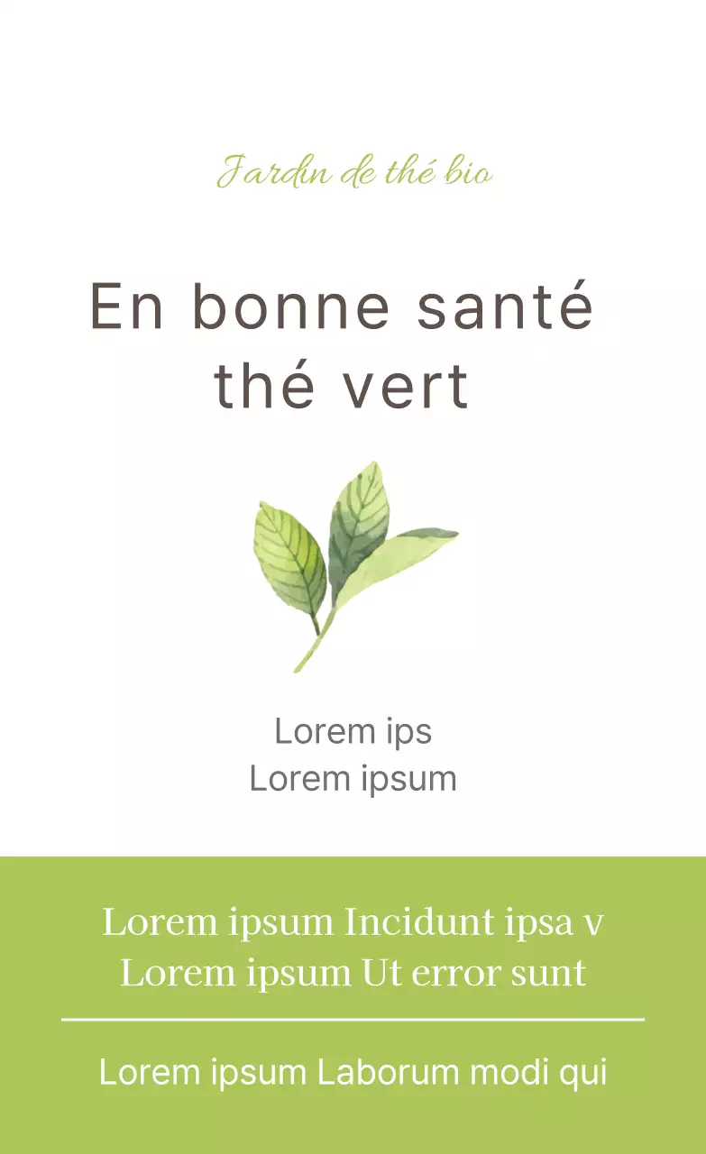 Sticker simple de thé vert en chartreuse