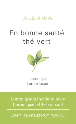 Sticker simple de thé vert en chartreuse