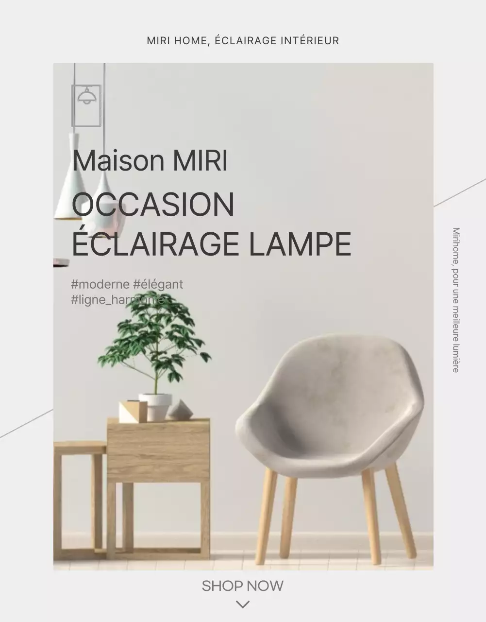 Ampoule d'intérieur grise simple page de détail