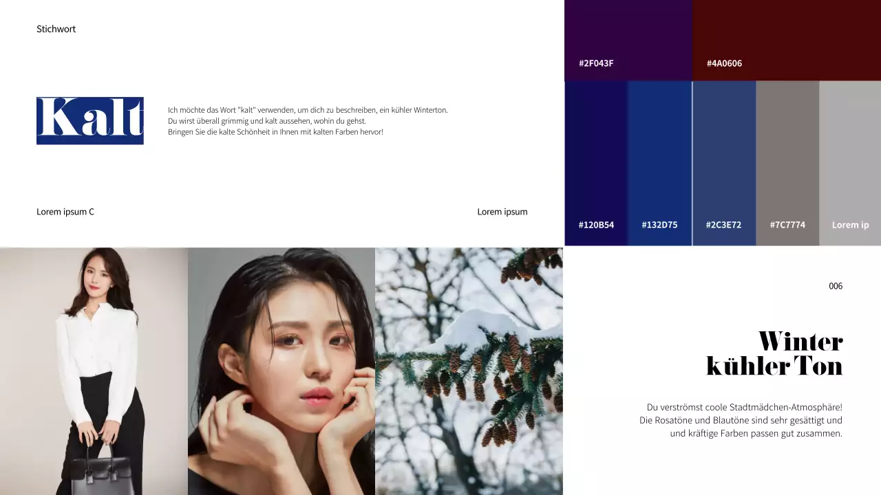 Ein Regenbogen von persönlichen Farben für Präsentationen