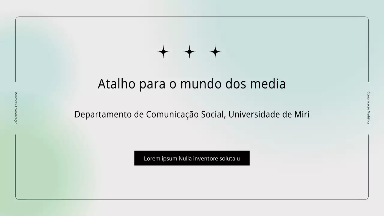 Departamento de comunicação social e relações públicas PPT com fundo gradiente