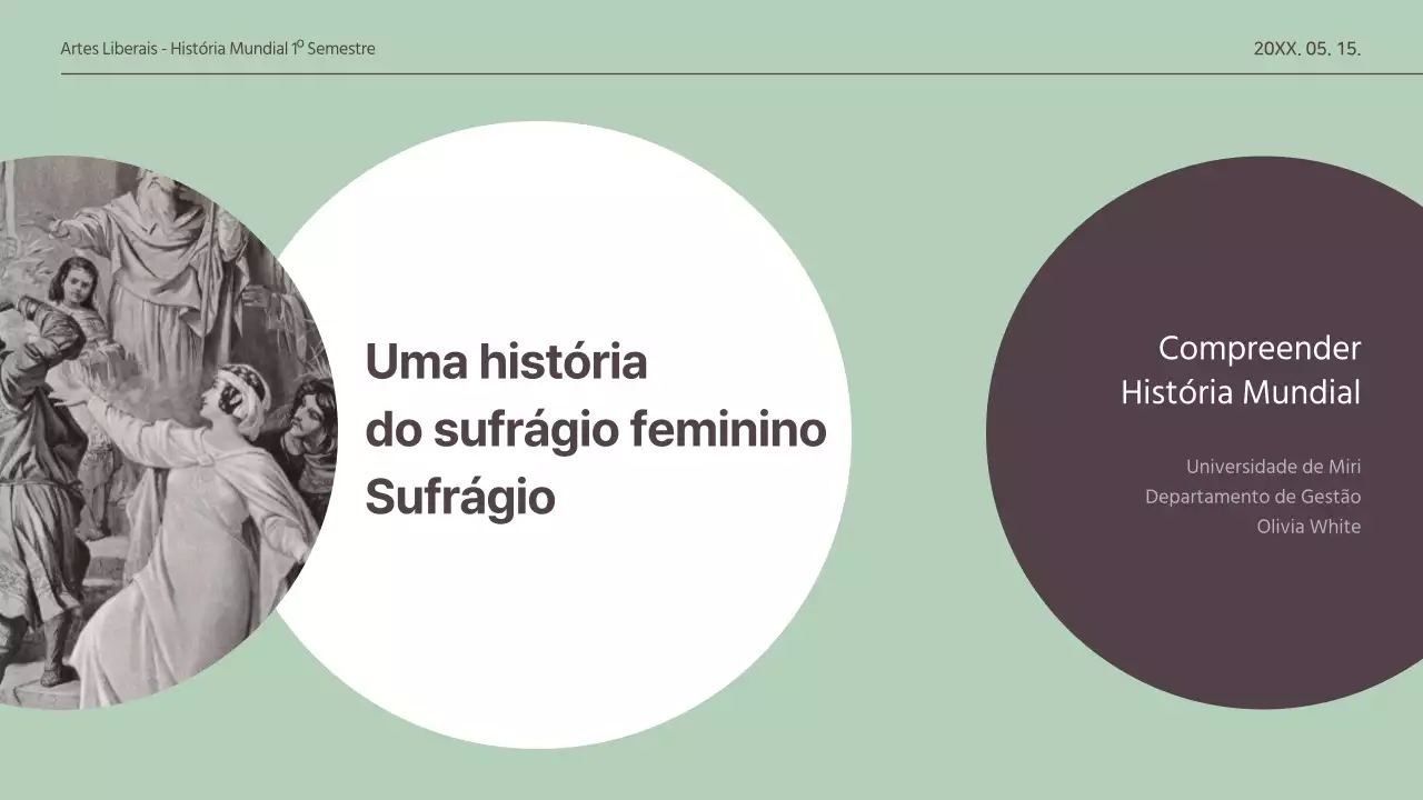  Apresentar um conceito moderado para uma missão global sobre o sufrágio feminino