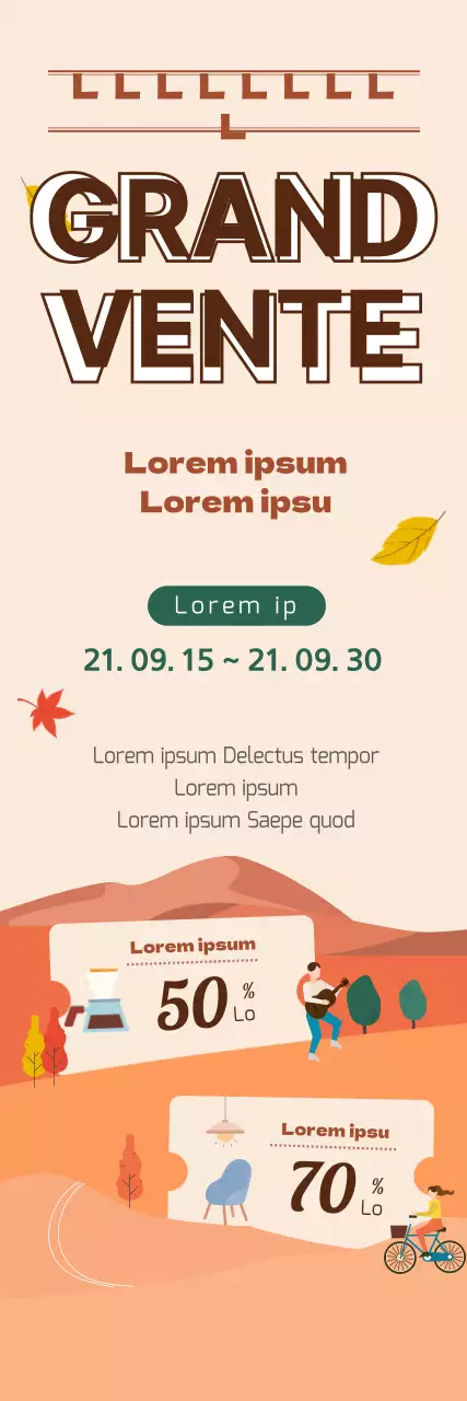 Illustration d'automne beige et brune pour l'entrepôt de dépôt