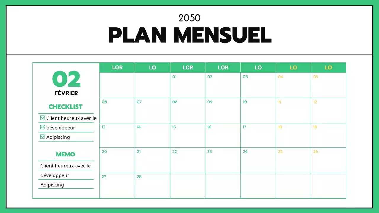 Business GoodNotes avec des lignes noires de couleur menthe