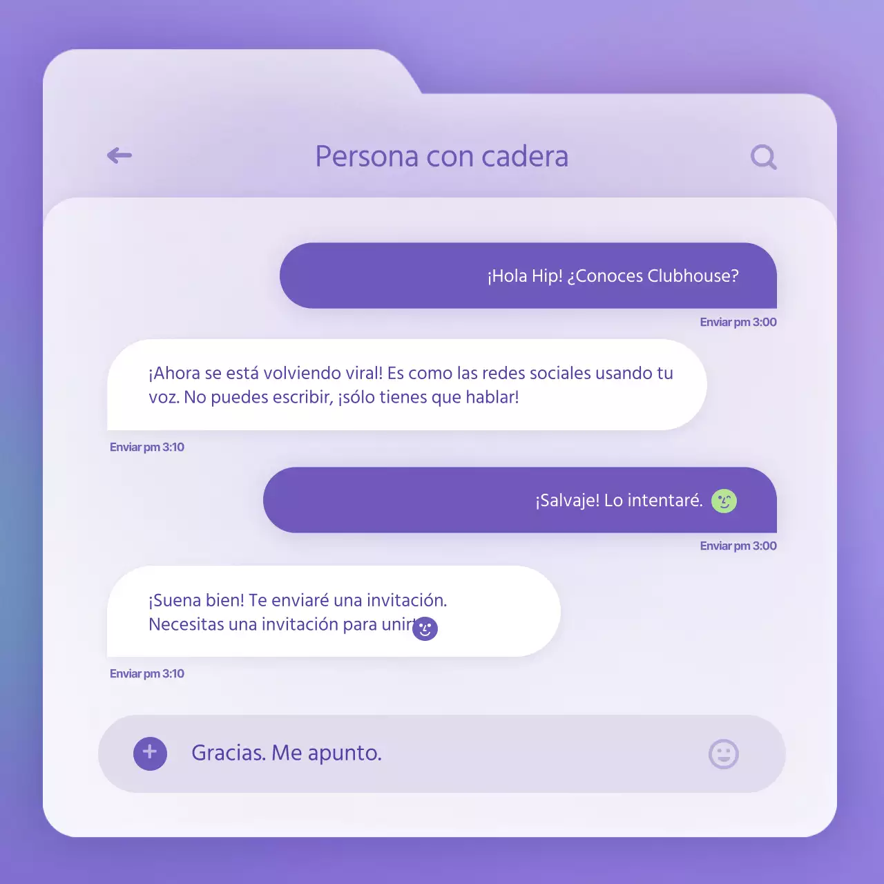 Concepto de archivo limpio en morado y blanco para mantenerle informado