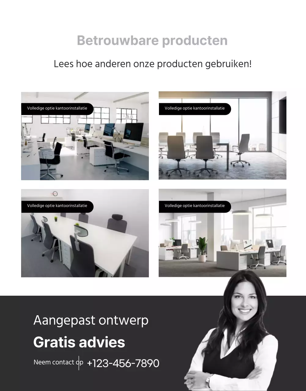 Details kantoormeubilair moderne stijl