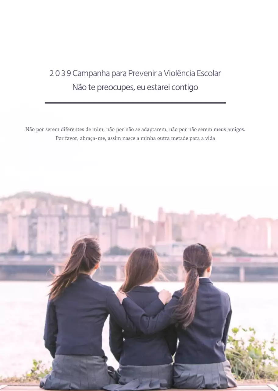 Nota promocional elegante para um conceito de campanha de prevenção da violência escolar