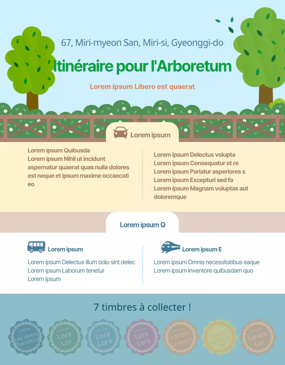 Visite de l'Arboretum avec de jolies illustrations pour enfants
