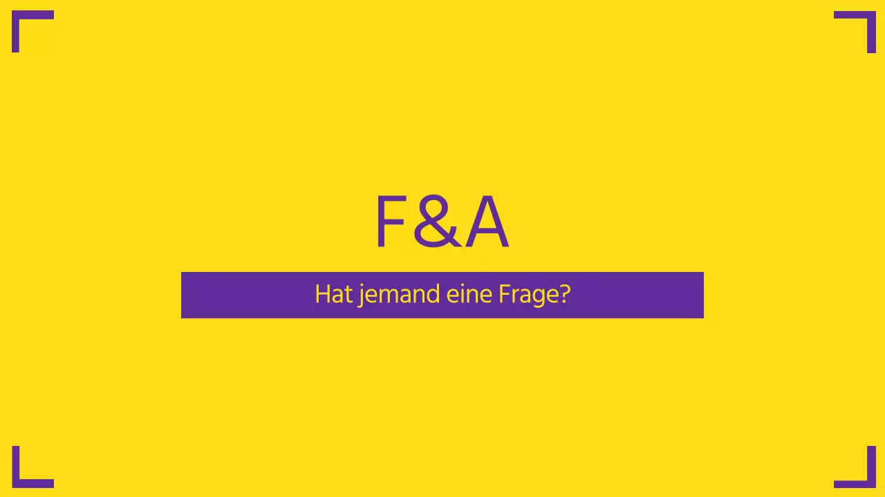 Eine starke, klare Präsentation in Gelb und Lila