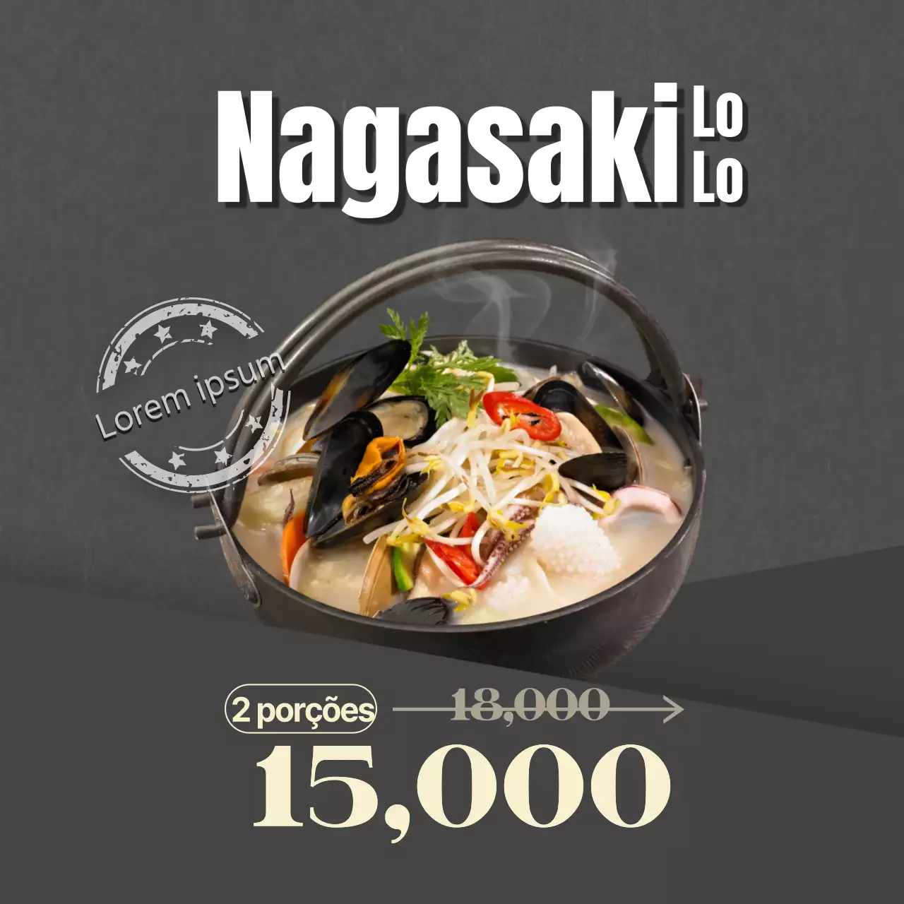 Cinzento e limpo Japonês nagasaki jjamppong