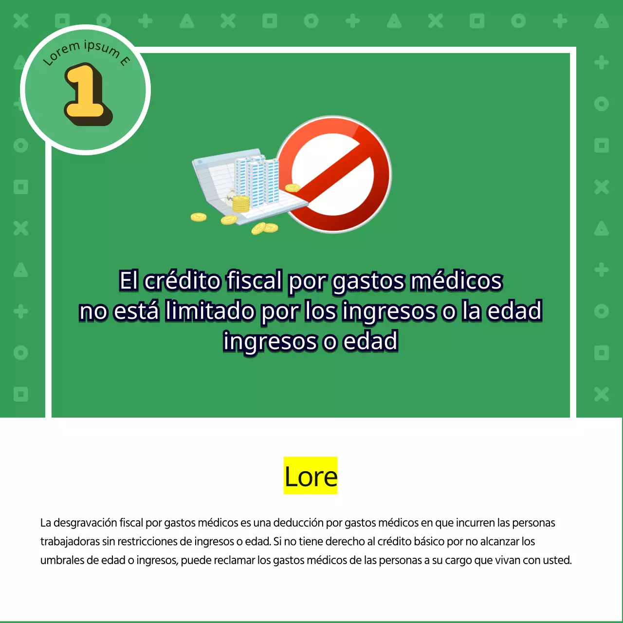 Cuestionario fiscal de fin de año con simpáticas ilustraciones verdes