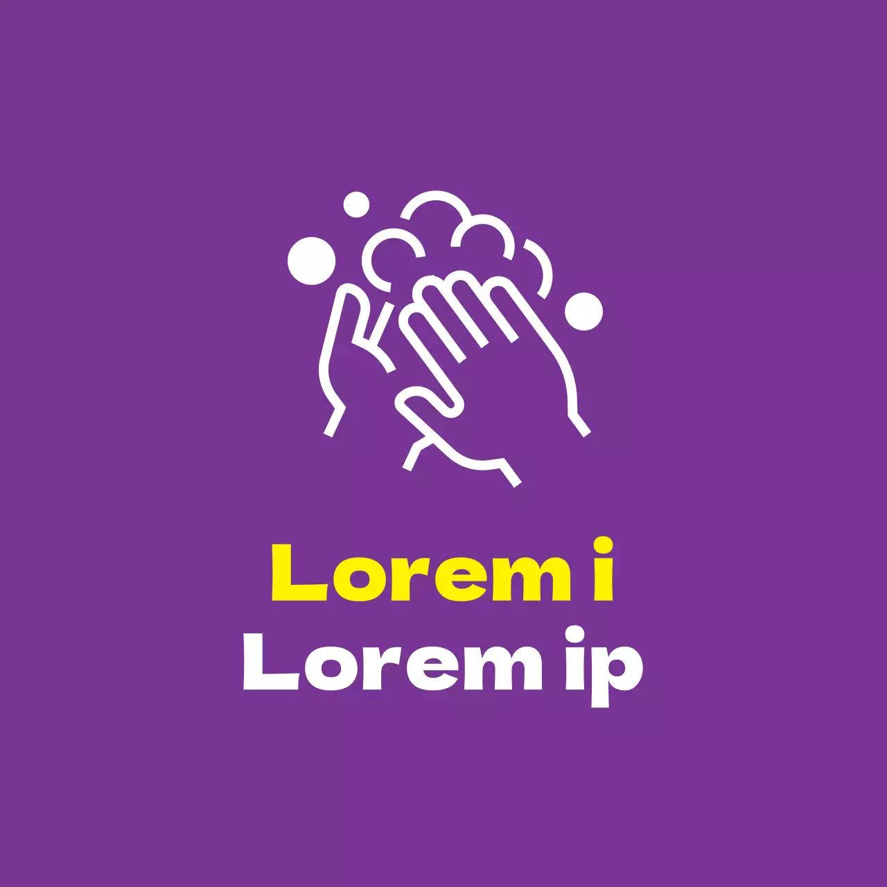 Lila Gelb Illustration Corona Prävention Händewaschen