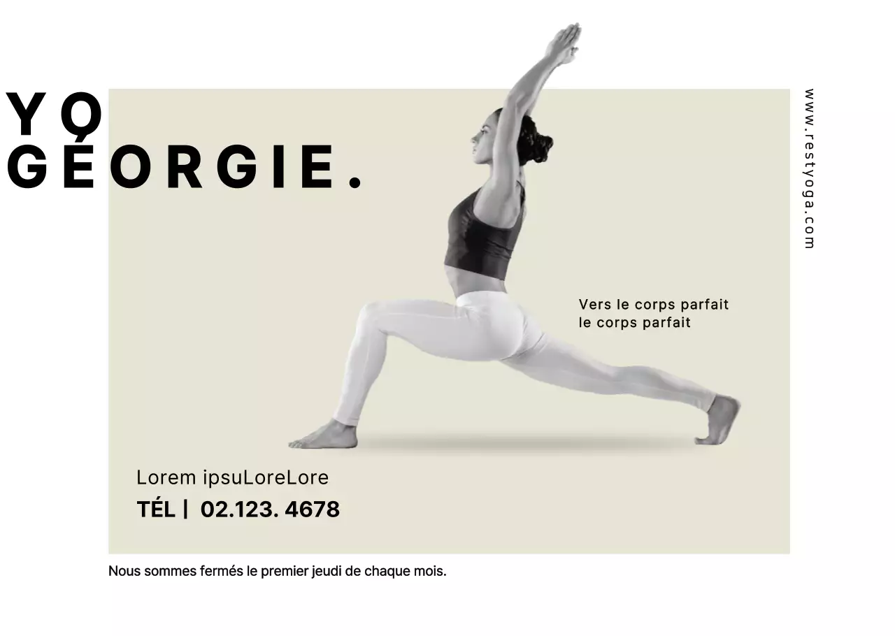 Transparents promotionnels simples en noir et blanc pour le yoga