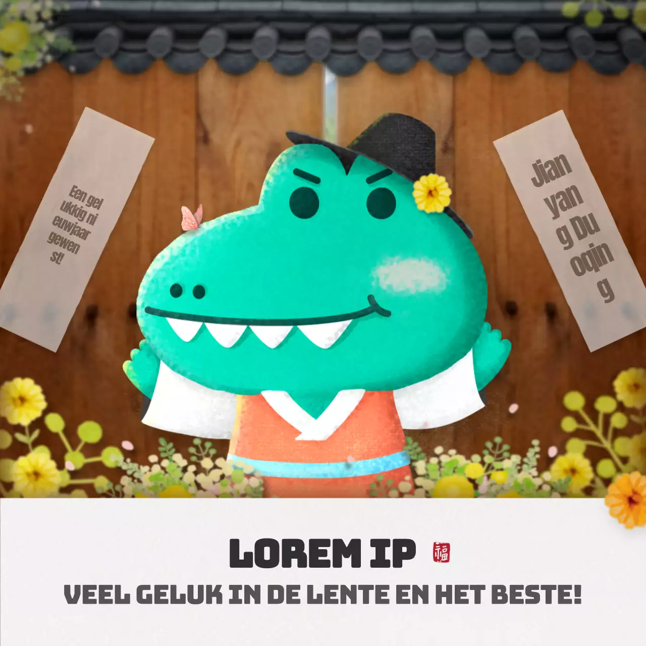 Voorjaarsconcepten met schattige figuurtjes