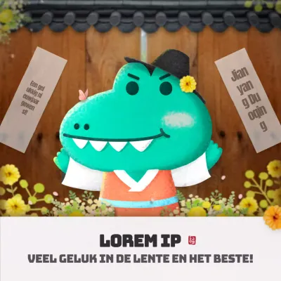 Voorjaarsconcepten met schattige figuurtjes