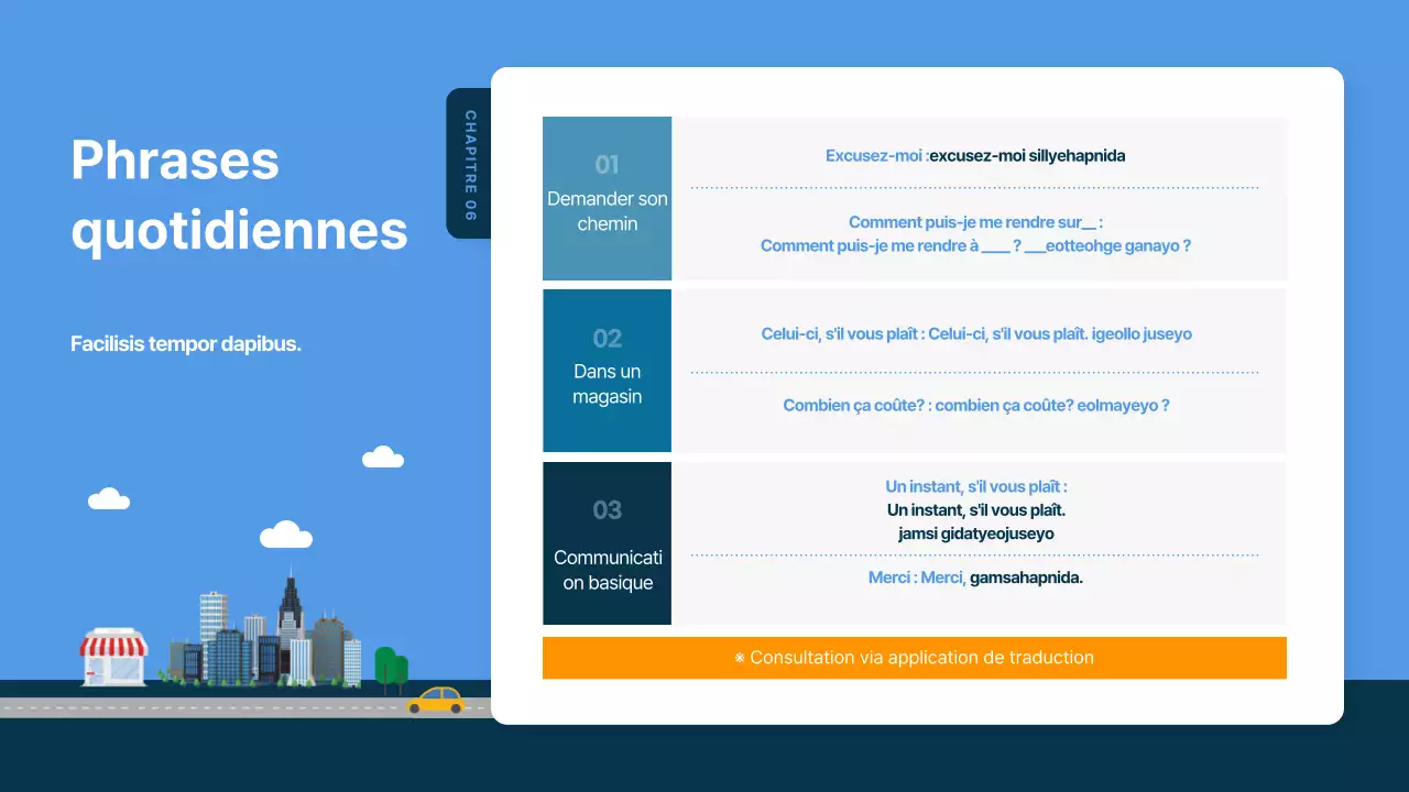 Guide de voyage illustré bleu et bleu marine pour la Corée du Sud