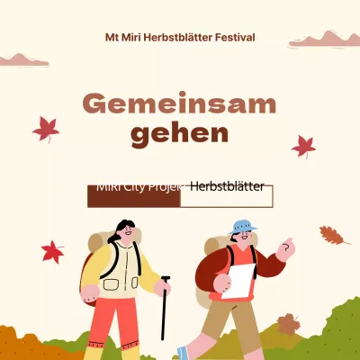 Herbstfest Wandern Trekking Event Guide Vorlage in Beige und Braun