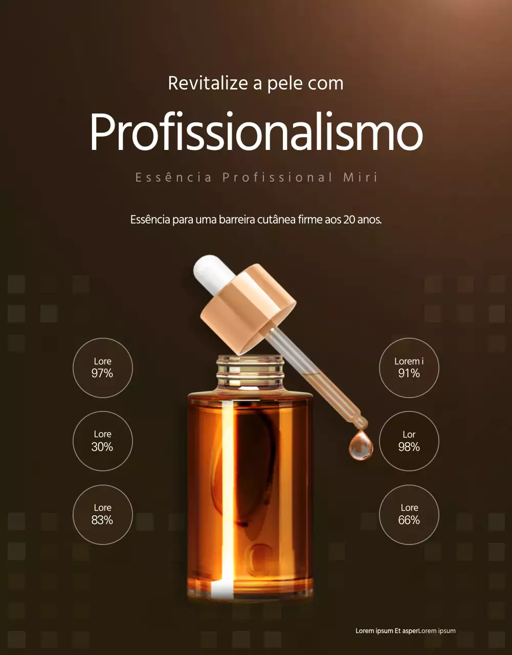 Promover o conceito de cosméticos de luxo em castanho escuro
