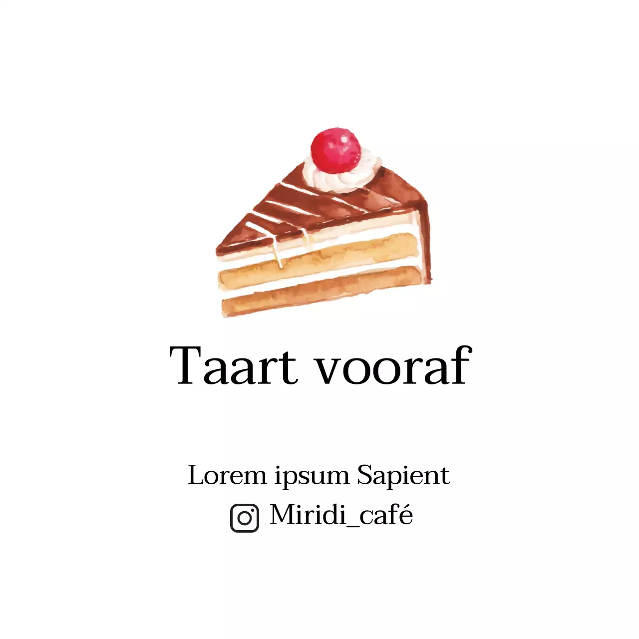 Witte illustratie schone cafe taart promotie