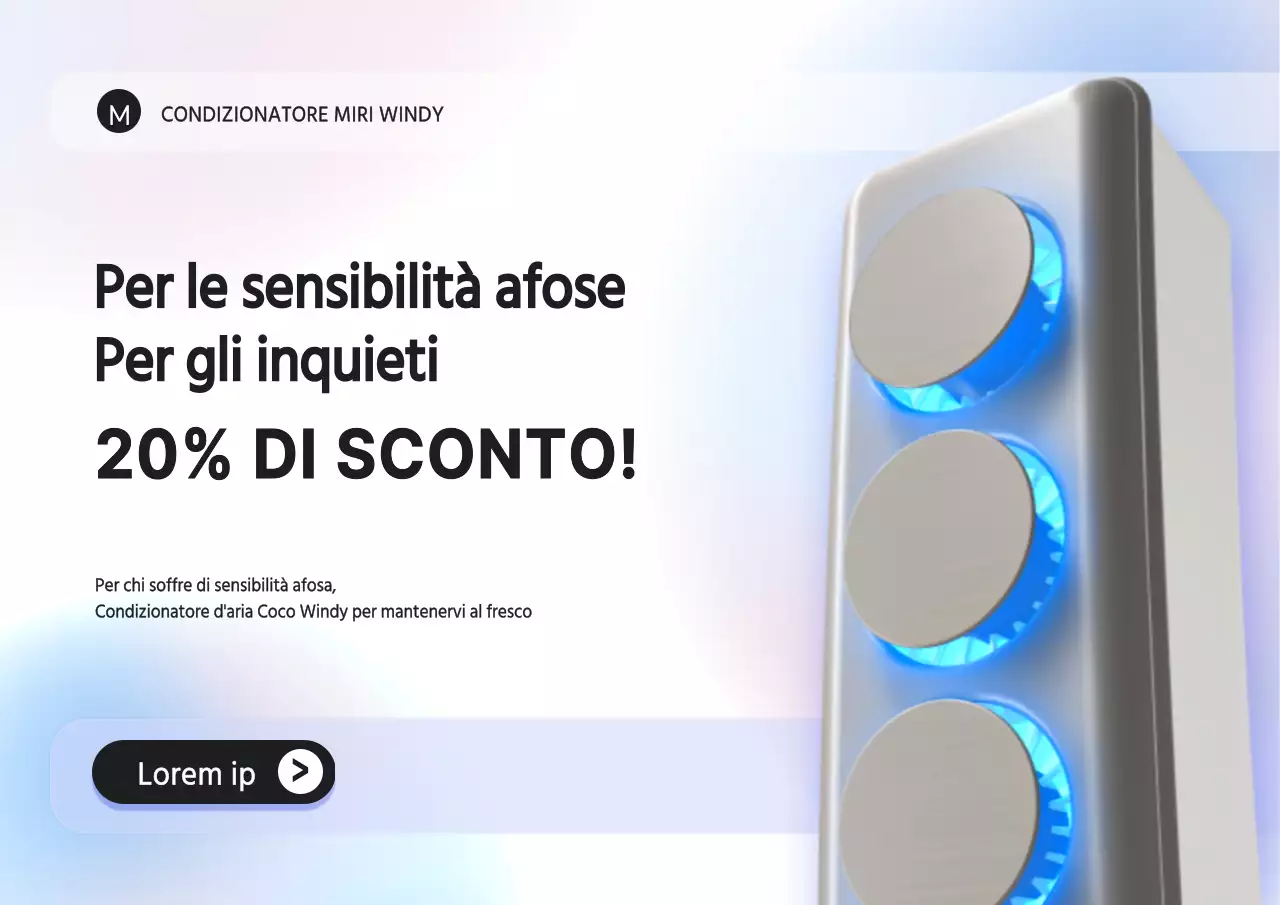 Concetto di sfumatura viola e blu per l'evento di sconto sull'aria condizionata