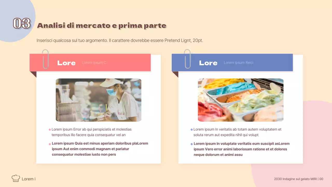 Analisi della tendenza al gelato colorato in tonalità pastello Indagini sui consumatori