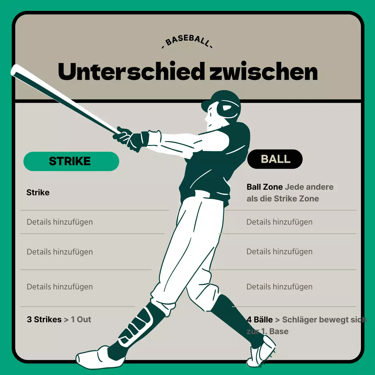 Beige Türkis Modern Baseball Informationen