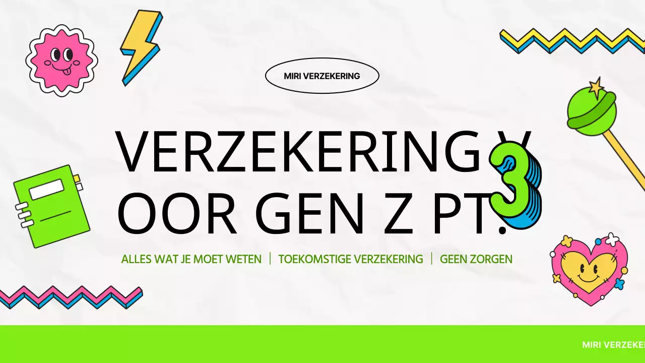 Vereiste verzekering voor MZ-generatie in wit en lichtgroen