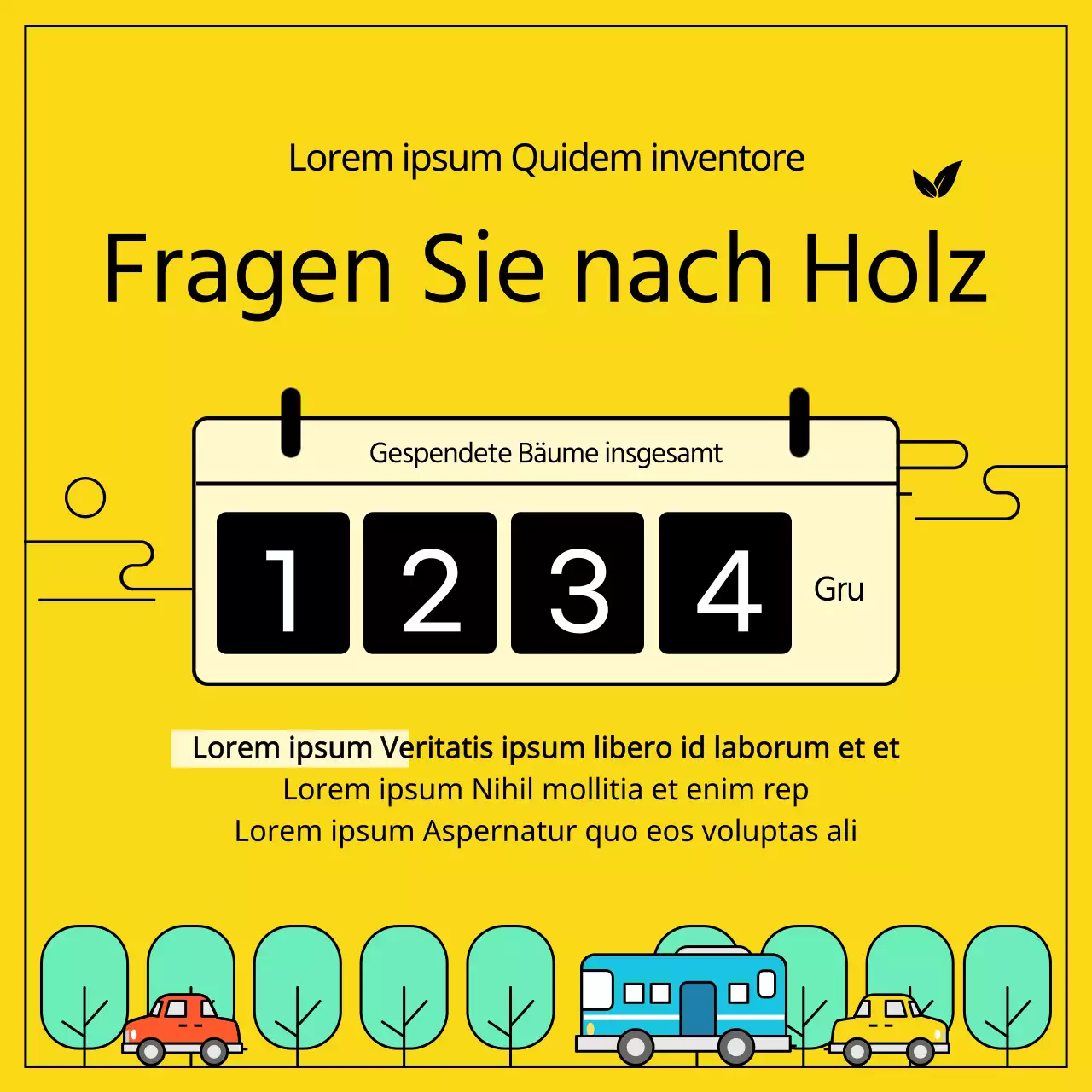 Arbor Day Baumspende Veranstaltung mit einer klaren Linie Illustration Konzept auf einem gelben Hintergrund