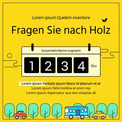 Arbor Day Baumspende Veranstaltung mit einer klaren Linie Illustration Konzept auf einem gelben Hintergrund