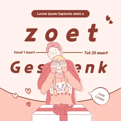 Roze Wit Dagje Paren Cadeau Illustratie Concept Evenement