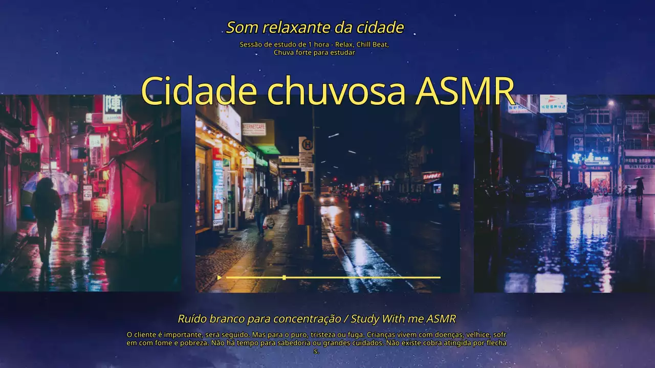 Capa de lista de reprodução de ruído branco chuvoso Cyberpunk em azul e amarelo