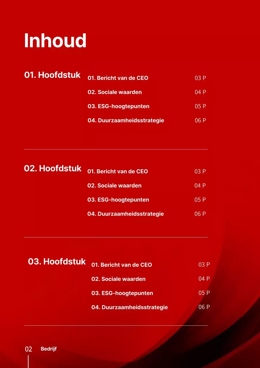 Sjabloon voor verticaal document met op rood en zwart geïnspireerd zakelijk profiel