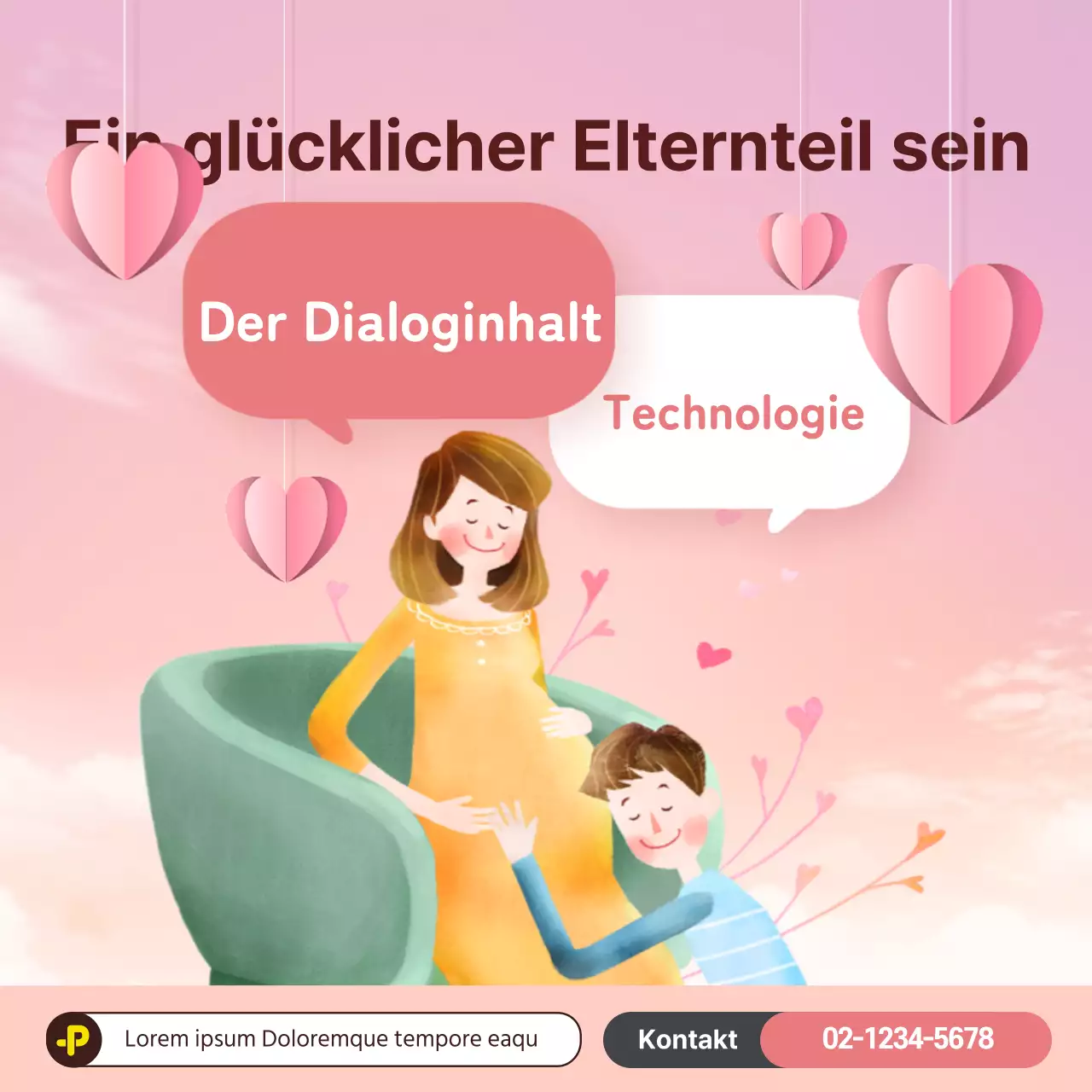 Rosa IllustrationKonzeptPsychologische BeratungSoziale Medien