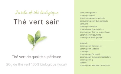 Sticker simple de thé vert en vert clair