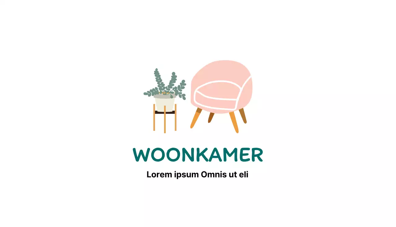 Roze illustratie Net meubilair interieur