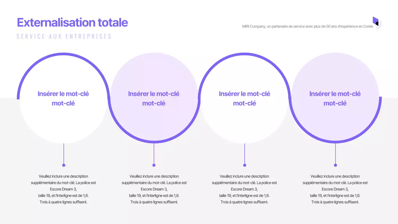 Le calendrier simple de l'entreprise Purple
