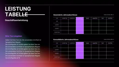Business hervorgehobene Tabelle mit schwarzem Farbverlauf