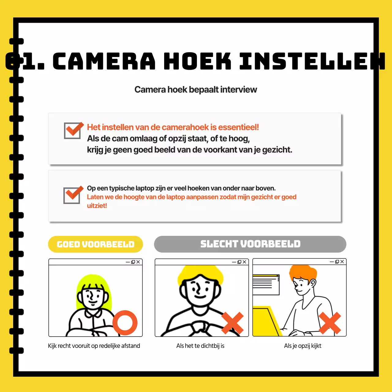 Adverteer en boek gele en witte studieruimtes voor persoonlijke interviews