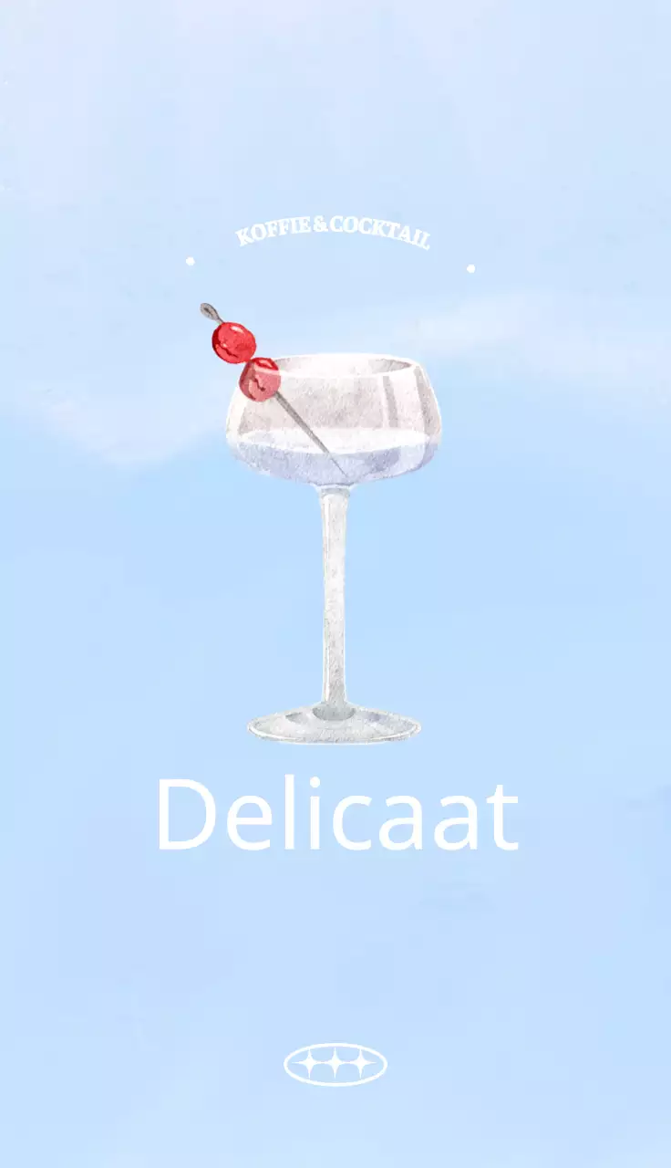 Helder café visitekaartje in lichtblauw en wit