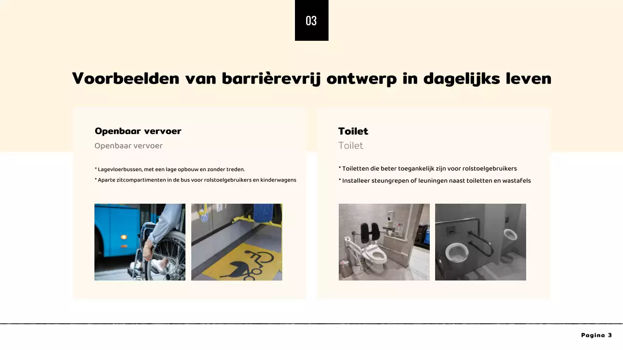 Gele minimalistische barrièrevrije designpresentatie