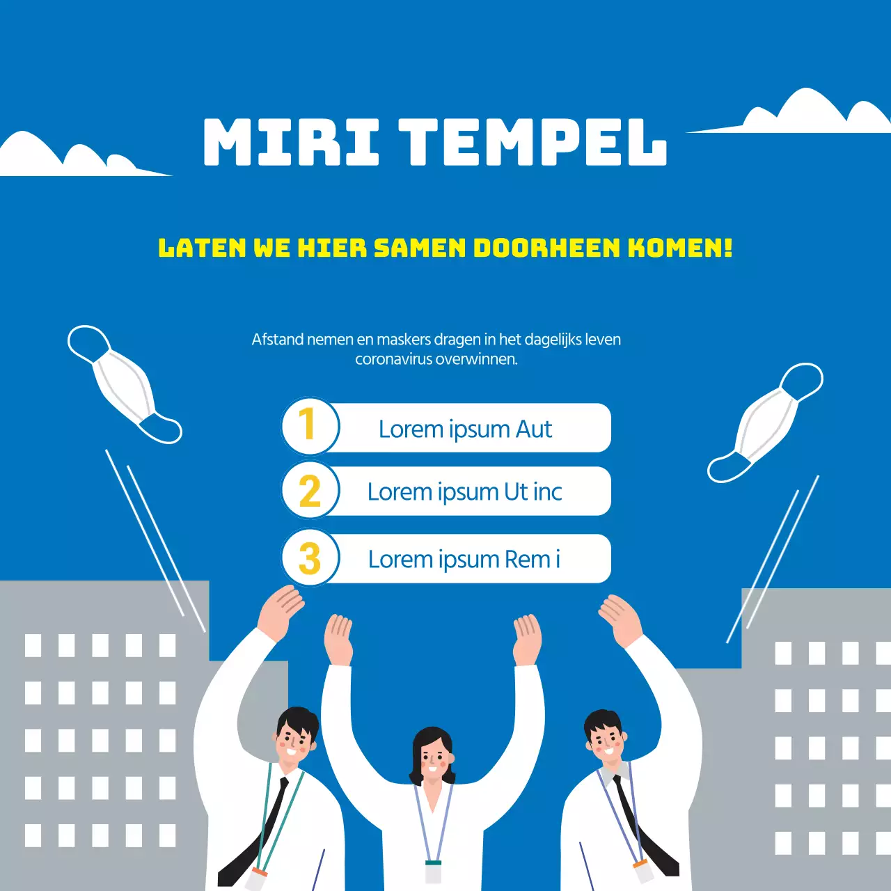 Blauwe illustratie schone corona