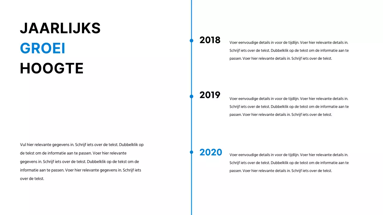 Eenvoudige blauwe tijdlijn geschiedenis infographic