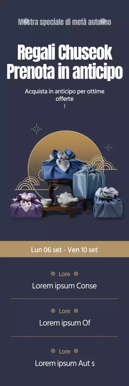 Striscione regalo Obon in blu