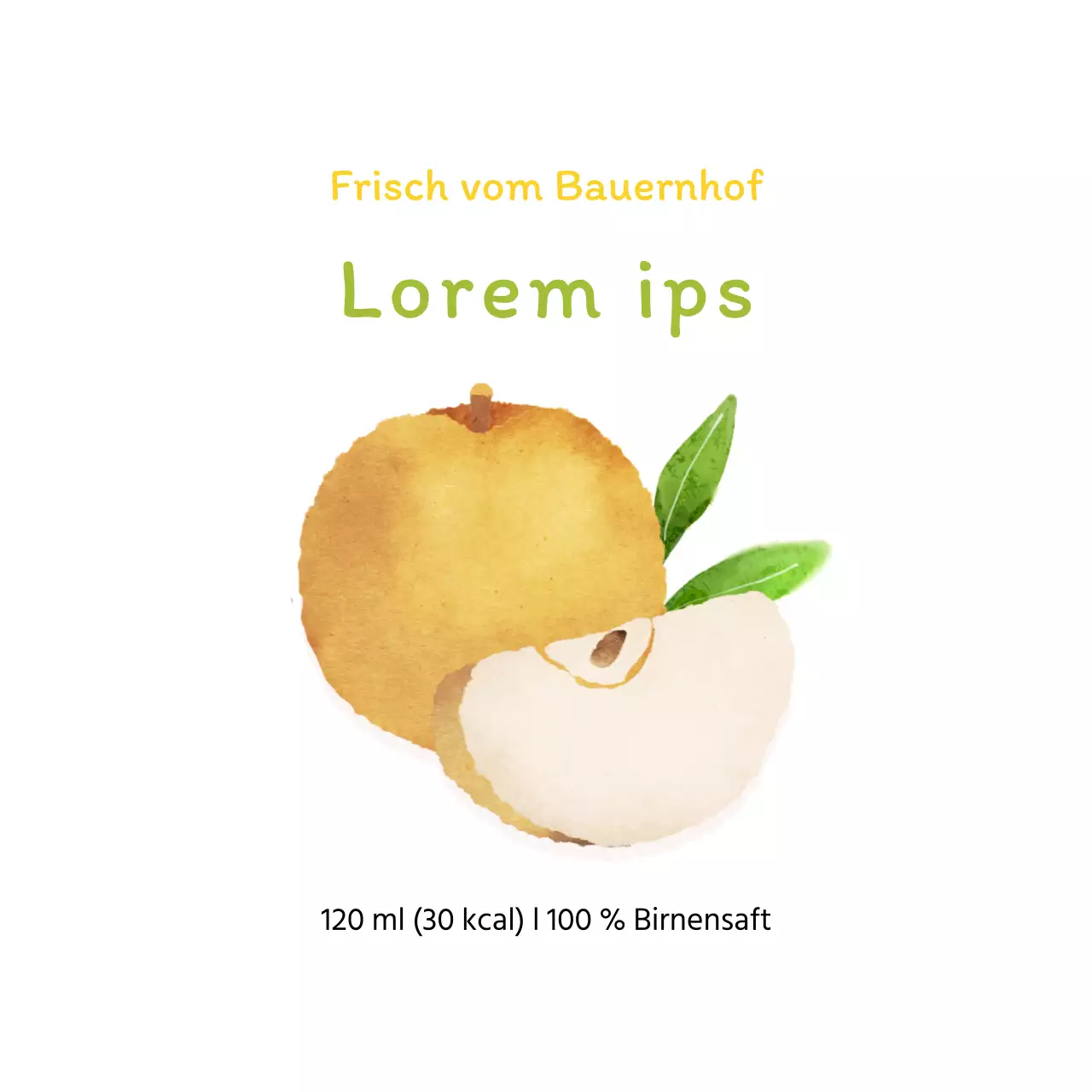 Gelbe Aquarellfarbe Feeling Birnensaft Aufkleber