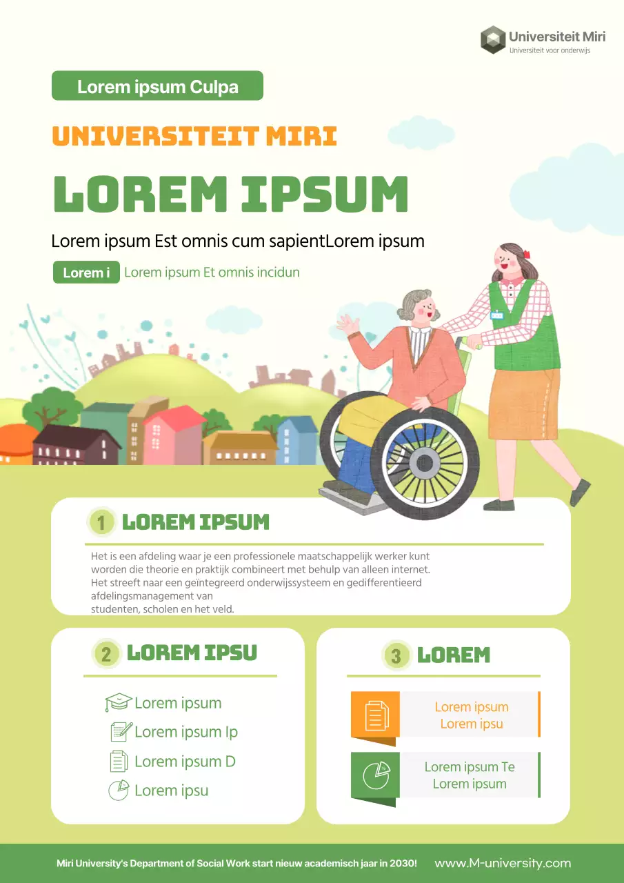 Webposter van de afdeling Maatschappelijk werk van Greenacres