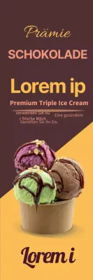 Förderung von braunem, gelbem, sauberem Speiseeis