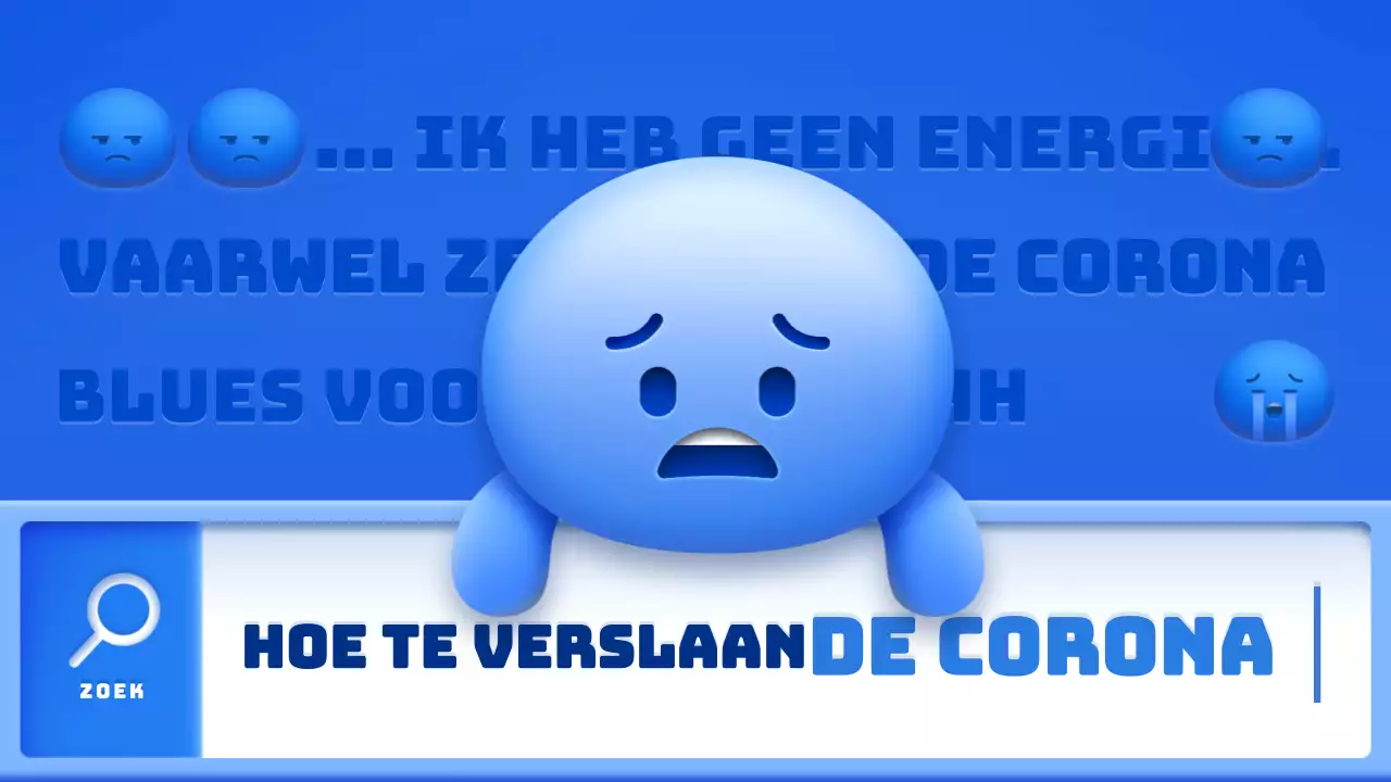 Blauw Geel Groen Emoji Illustratie Concept Corona overwinnen